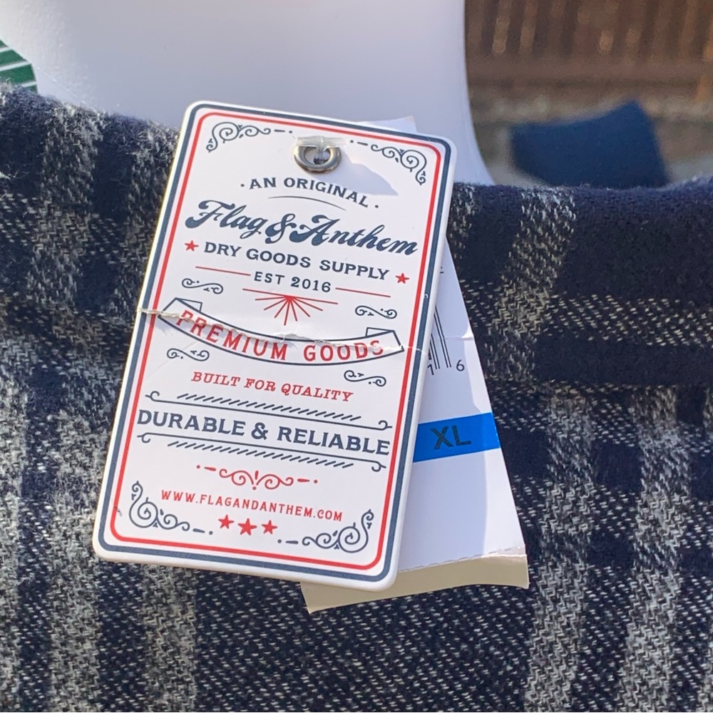 Flag & Anthem Northway LS Single Pocket Flannel Shirt | XL | Navy/Grey NEW!! - Picture 10 of 13